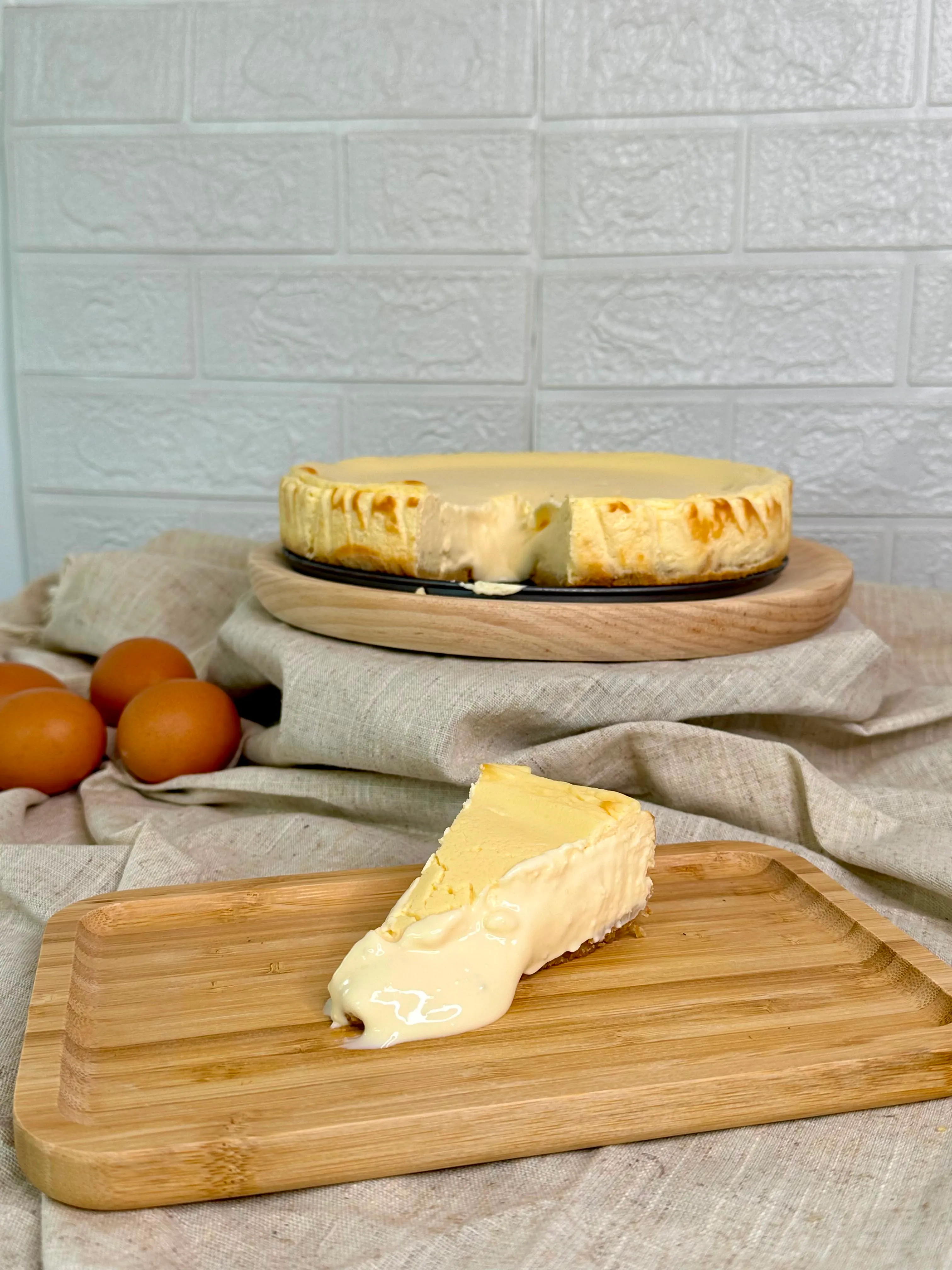 Slice of delicious classic cheesecake